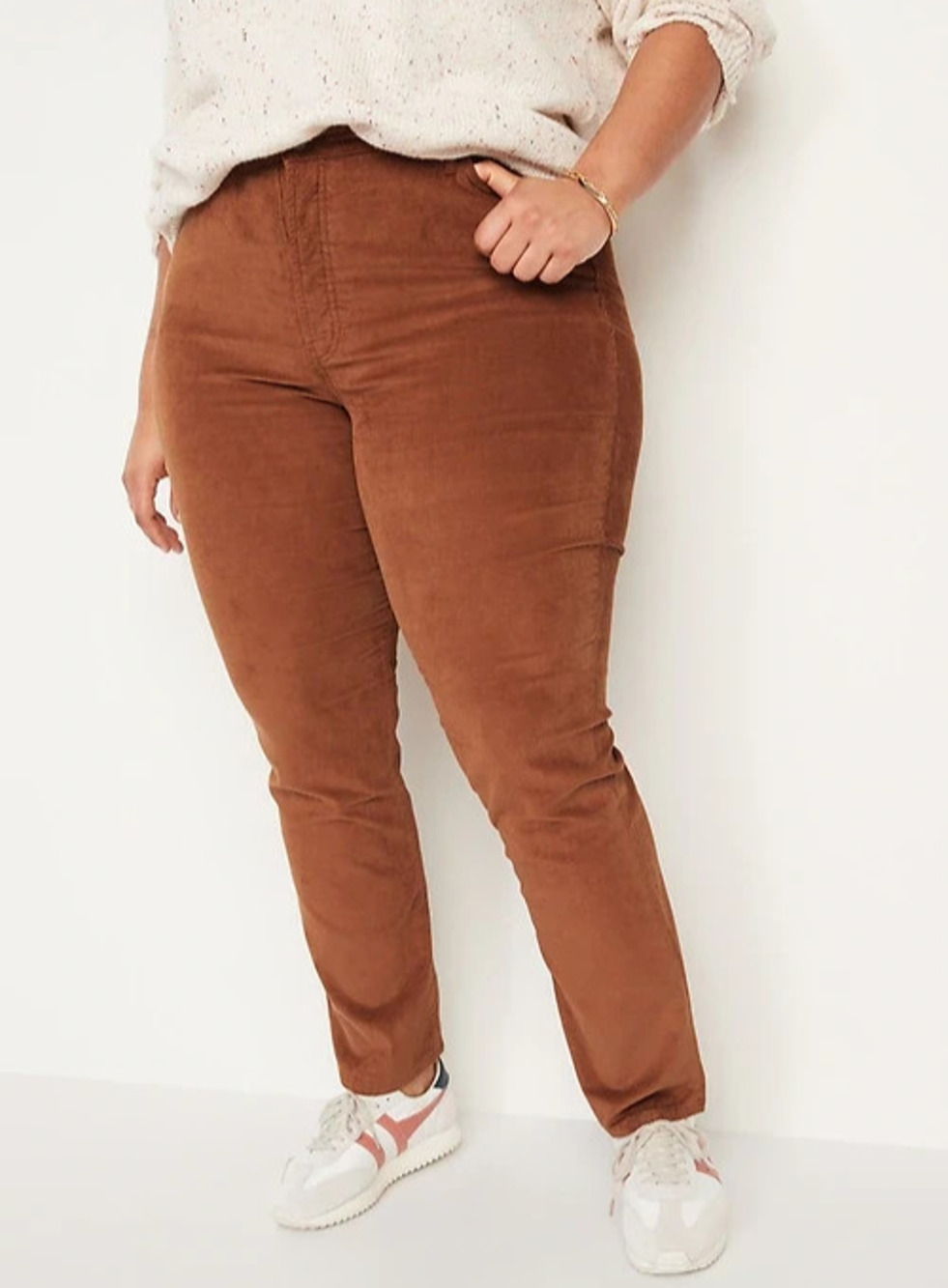NWT Old Navy Corduroy Pants Sz 18 Brown High Rise OG Loose Secret Smooth Pockets